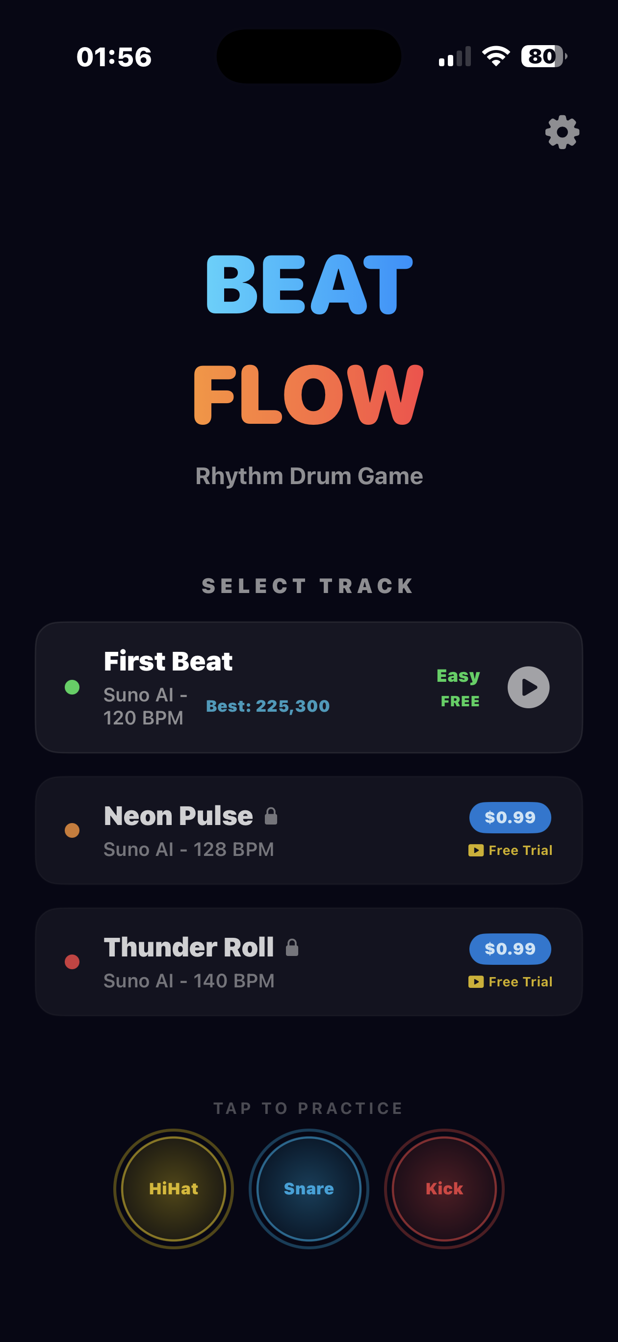 BeatFlow Menu - Song Selection